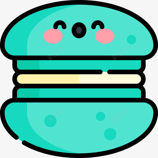 Macaron冰淇淋店45线性颜色svg_新图网 https://ixintu.com Macaron 冰淇淋 线性 颜色