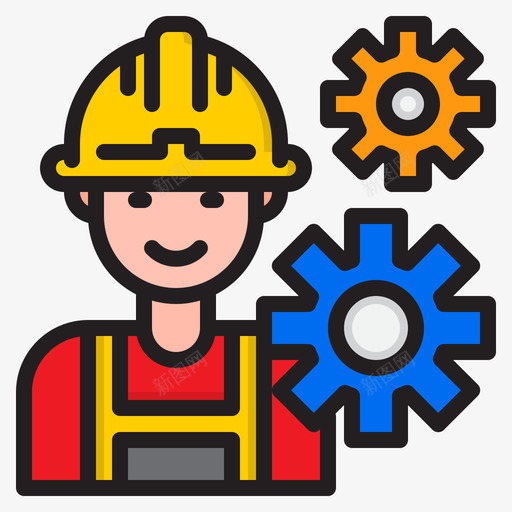 工人劳工7线性颜色svg_新图网 https://ixintu.com 工人 劳工 线性 颜色
