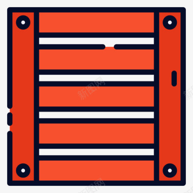 板条箱商业507线性颜色图标