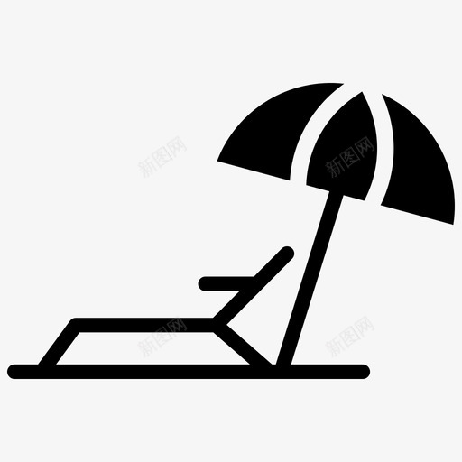 海滩躺椅夏季svg_新图网 https://ixintu.com 夏季 海滩 躺椅 阳光 雨伞 假期 填充