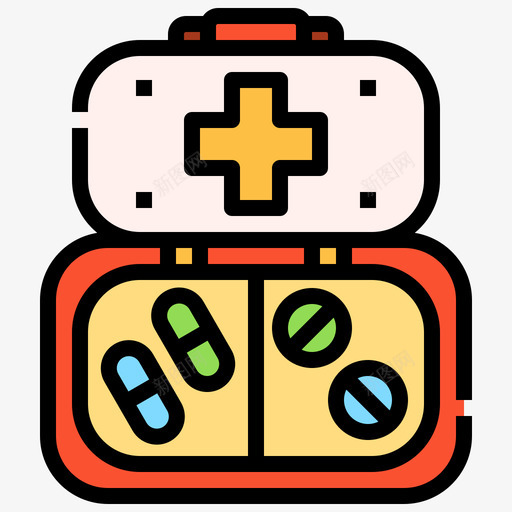药盒旅行包装5线性颜色svg_新图网 https://ixintu.com 药盒 旅行 旅行包 包装 线性 颜色