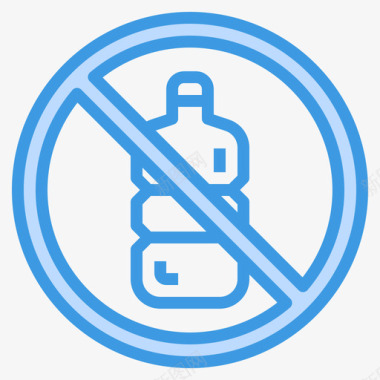 没有塑料瓶塑料污染24蓝色图标