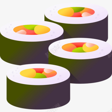 寿司instagram亮点故事食品2色彩图标