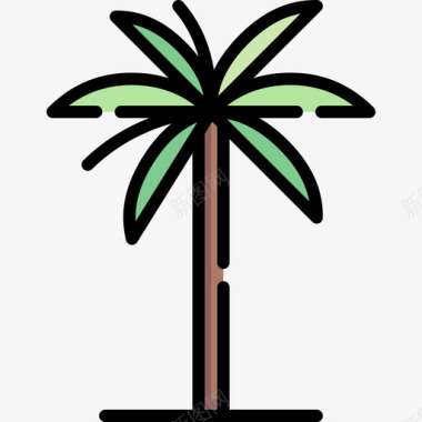 哥伦比亚蜡棕榈19线形颜色图标