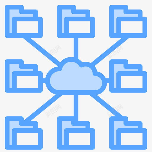 云存储云技术45蓝色svg_新图网 https://ixintu.com 存储 技术 蓝色