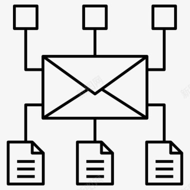 通信网络数据共享网络电子邮件通信图标