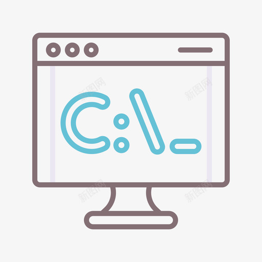 终端计算机编程图标2线颜色svg_新图网 https://ixintu.com 终端 计算机 编程 图标 颜色
