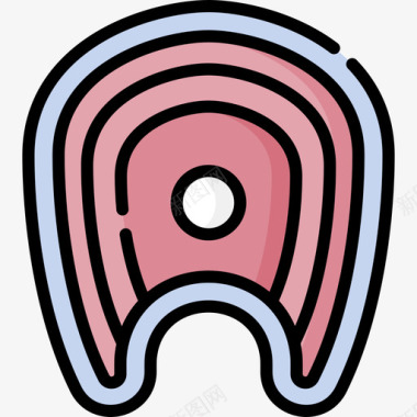 鲑鱼健康食品51线形颜色图标