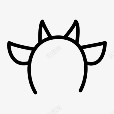 牛头巾服装耳朵图标