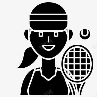 网球运动员户外图标