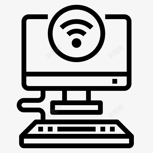 Wifi计算机74线性svg_新图网 https://ixintu.com Wifi 计算机 线性