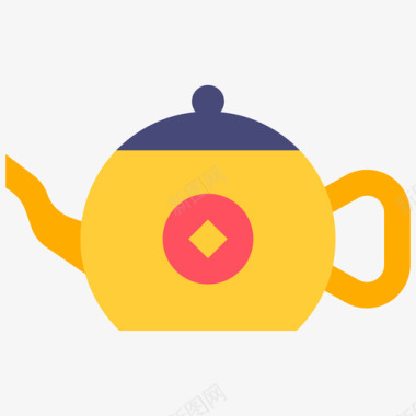 茶壶中国94扁平图标