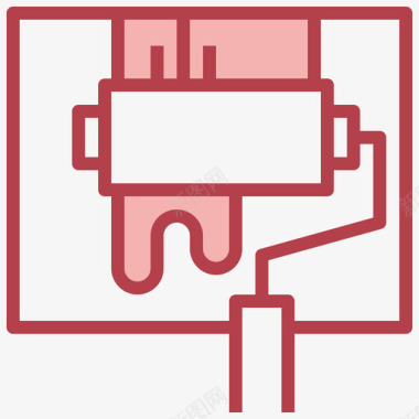 油漆辊劳动节9号红色图标
