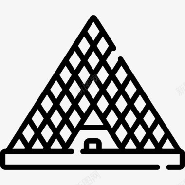 卢浮宫金字塔134号博物馆直线形图标