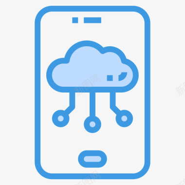 云计算智能手机技术10蓝色图标