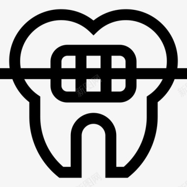 牙套牙科护理38线性图标