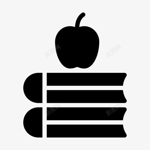 苹果书教育阅读svg_新图网 https://ixintu.com 苹果 教育 阅读 学习 在线教育 字形