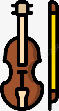 小提琴圣帕特里克第54天线性颜色图标