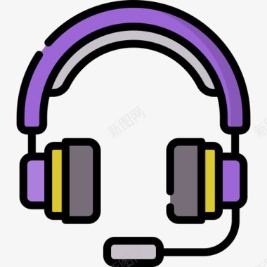 耳机游戏104线性颜色图标