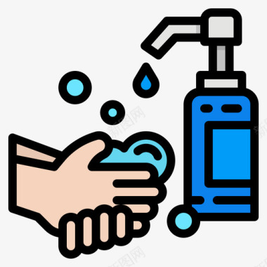 洗手液病毒7原色图标