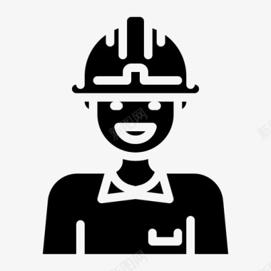 建筑工人劳工9填充图标