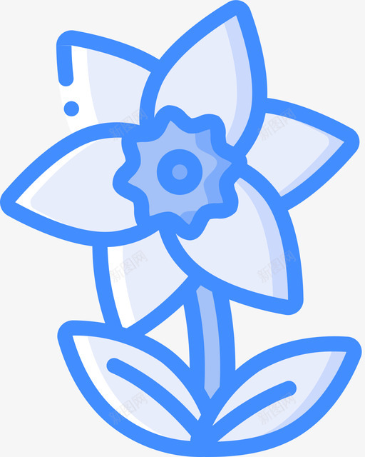 水仙花春天159蓝色svg_新图网 https://ixintu.com 水仙花 春天 蓝色