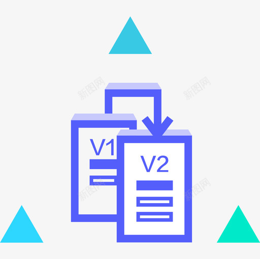 版本迭代svg_新图网 https://ixintu.com 版本 迭代 线性 多色 简约