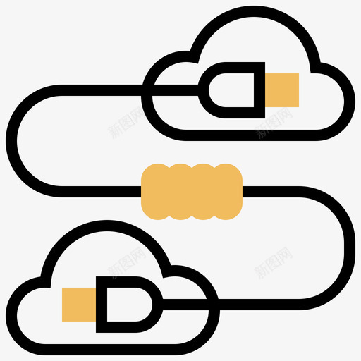 连接云技术3黄影svg_新图网 https://ixintu.com 连接 技术 黄影