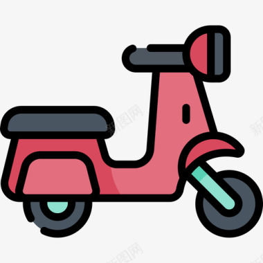踏板车意大利30线性颜色图标