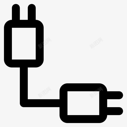 对开双插电电池连接svg_新图网 https://ixintu.com 对开 双插 电池 连接 小工 工具 电源 插线