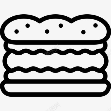 三明治食物205线性图标