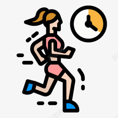 跑步者胆固醇1线性颜色图标