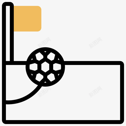 角落足球元素4黄色阴影svg_新图网 https://ixintu.com 角落 足球 元素 黄色 阴影