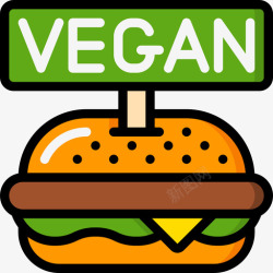 素食汉堡素食汉堡饮食与健身2线性颜色高清图片