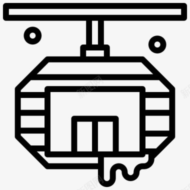 缆车冬季小镇20直线图标