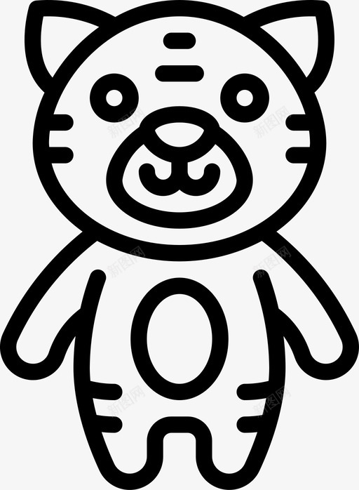 猫软玩具2线性svg_新图网 https://ixintu.com 玩具 线性