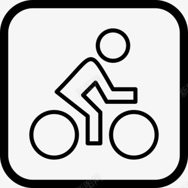 骑自行车铁人三项运动和游戏图标