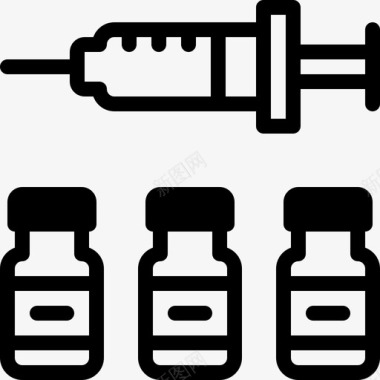 疫苗冠状病毒22线性图标