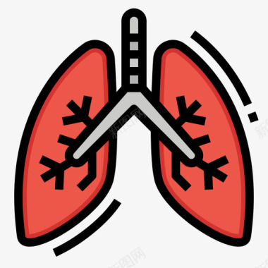 肺流行性线状颜色图标