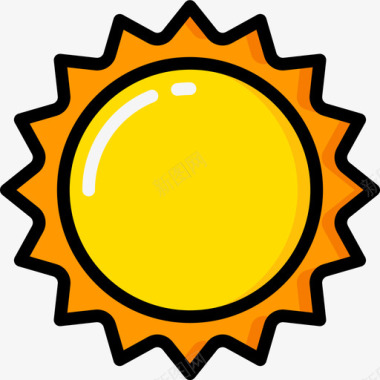 太阳155春天线性颜色图标