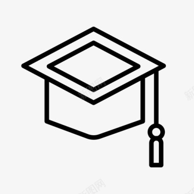 文凭和帽子毕业学生图标