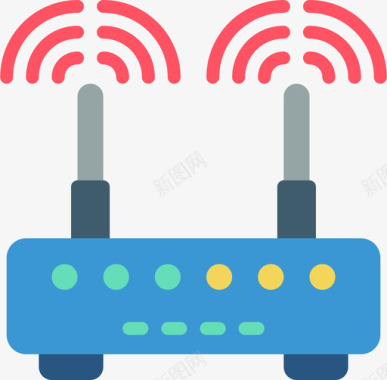 路由器无线1扁平图标