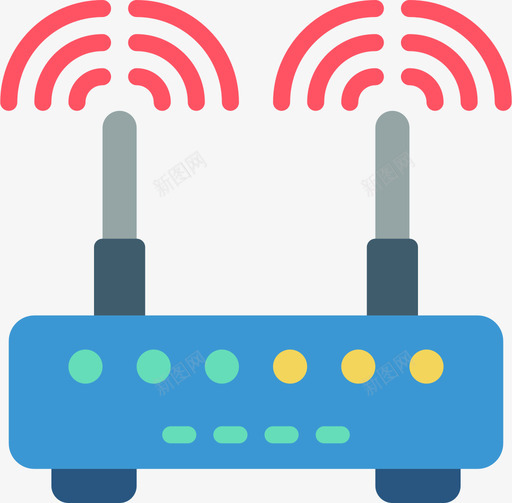 路由器无线1扁平svg_新图网 https://ixintu.com 路由器 无线 扁平