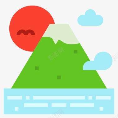 富士山日本105平坦图标