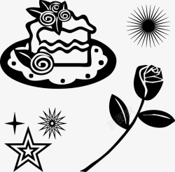 玫瑰软糖蛋糕玫瑰星星食品甜点甜面包店爱庆典鲜花软糖装饰锦上高清图片