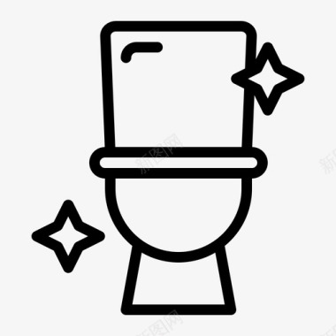 清洁厕所浴室客房服务图标