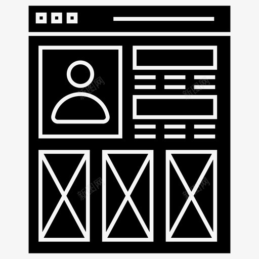 web配置文件应用程序联机性能仪表板svg_新图网 https://ixintu.com 配置文件 web 图标 矢量图 矢量 字形 套件 ui 布局 线框 siteflow