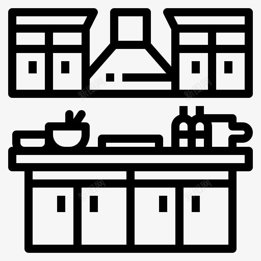 橱柜家居装饰5轮廓svg_新图网 https://ixintu.com 橱柜 家居装饰 轮廓