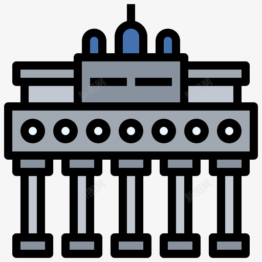 勃兰登堡门德国23线性颜色svg_新图网 https://ixintu.com 勃兰 登堡 德国 线性 颜色