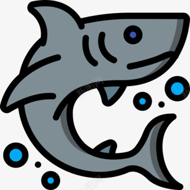 鲨鱼潜水42线色图标